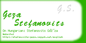 geza stefanovits business card